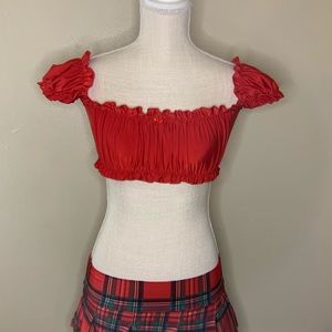 Be Wicked 2 Piece Schoolgirl Outfit Top O/S skirt S/M